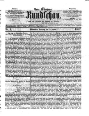 Neue Münchener Rundschau Sonntag 13. Januar 1867