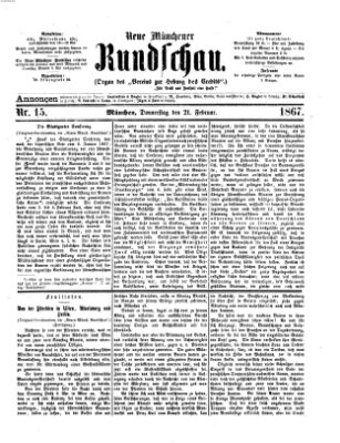 Neue Münchener Rundschau Donnerstag 21. Februar 1867