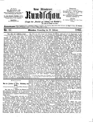 Neue Münchener Rundschau Donnerstag 28. Februar 1867