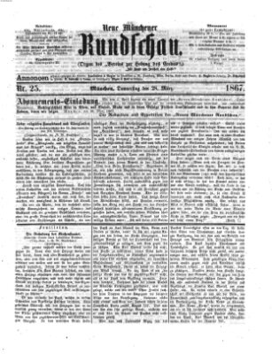 Neue Münchener Rundschau Donnerstag 28. März 1867