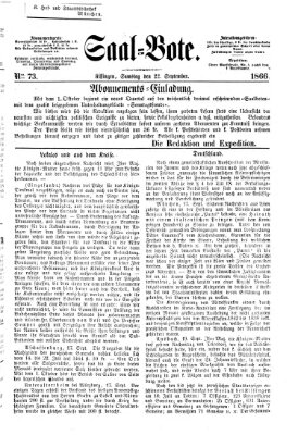 Saal-Bote Samstag 22. September 1866