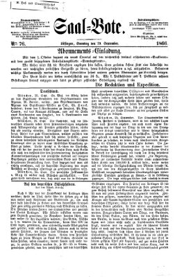 Saal-Bote Samstag 29. September 1866