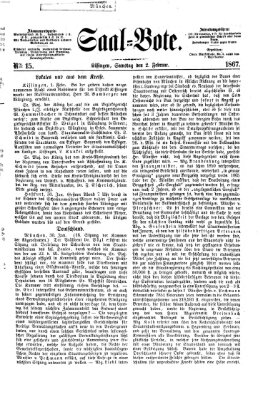 Saal-Bote Samstag 2. Februar 1867