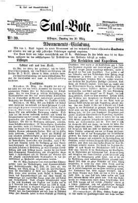 Saal-Bote Samstag 30. März 1867