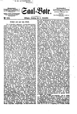 Saal-Bote Samstag 14. September 1867