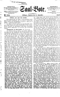 Saal-Bote Samstag 21. September 1867