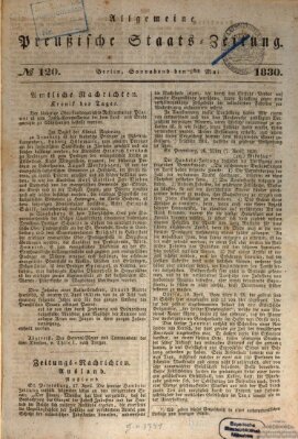 Allgemeine preußische Staats-Zeitung Samstag 1. Mai 1830