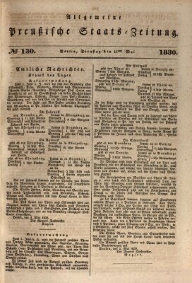 Allgemeine preußische Staats-Zeitung Dienstag 11. Mai 1830