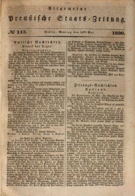 Allgemeine preußische Staats-Zeitung Montag 24. Mai 1830