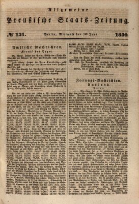 Allgemeine preußische Staats-Zeitung Mittwoch 2. Juni 1830