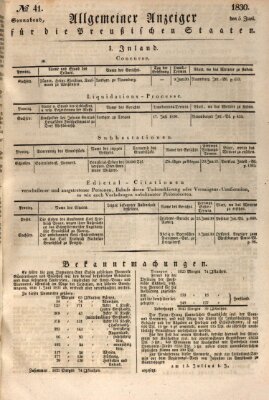 Allgemeine preußische Staats-Zeitung Samstag 5. Juni 1830