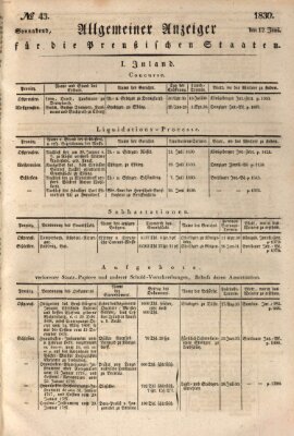 Allgemeine preußische Staats-Zeitung Samstag 12. Juni 1830