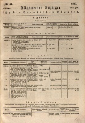 Allgemeine preußische Staats-Zeitung Dienstag 15. Juni 1830