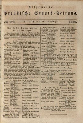 Allgemeine preußische Staats-Zeitung Samstag 26. Juni 1830