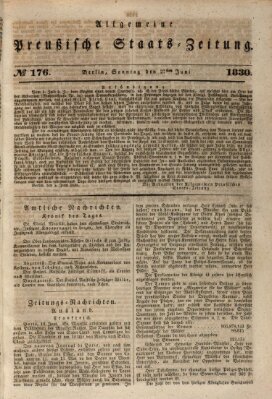 Allgemeine preußische Staats-Zeitung Sonntag 27. Juni 1830