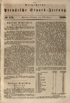 Allgemeine preußische Staats-Zeitung Dienstag 29. Juni 1830