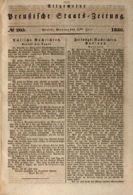 Allgemeine preußische Staats-Zeitung Montag 26. Juli 1830