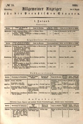 Allgemeine preußische Staats-Zeitung Dienstag 3. August 1830