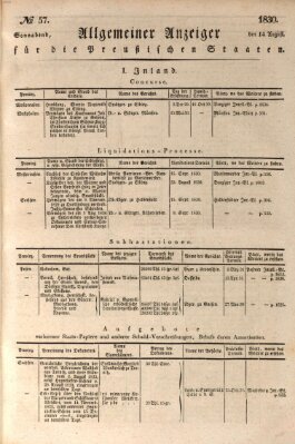 Allgemeine preußische Staats-Zeitung Samstag 14. August 1830