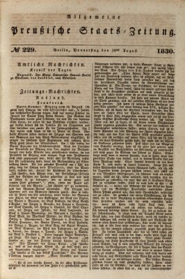 Allgemeine preußische Staats-Zeitung Donnerstag 19. August 1830