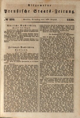 Allgemeine preußische Staats-Zeitung Dienstag 24. August 1830