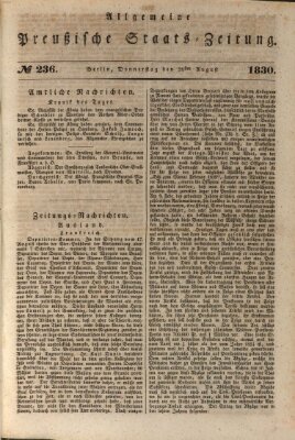 Allgemeine preußische Staats-Zeitung Donnerstag 26. August 1830