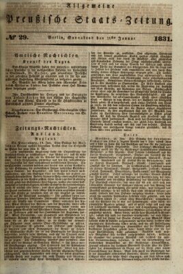 Allgemeine preußische Staats-Zeitung Samstag 29. Januar 1831