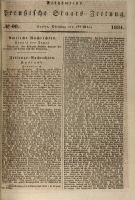 Allgemeine preußische Staats-Zeitung Dienstag 1. März 1831