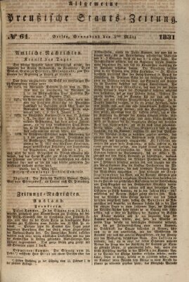 Allgemeine preußische Staats-Zeitung Samstag 5. März 1831