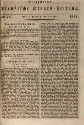 Allgemeine preußische Staats-Zeitung Mittwoch 16. März 1831