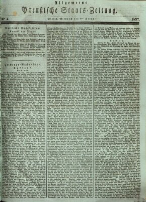 Allgemeine preußische Staats-Zeitung Mittwoch 4. Januar 1837