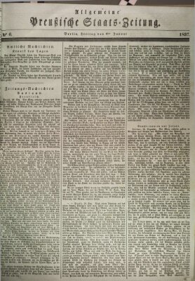 Allgemeine preußische Staats-Zeitung Freitag 6. Januar 1837