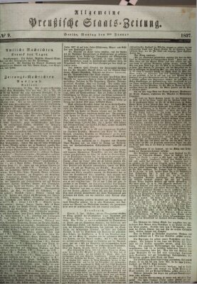 Allgemeine preußische Staats-Zeitung Montag 9. Januar 1837