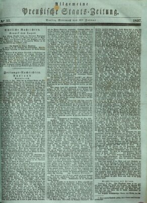 Allgemeine preußische Staats-Zeitung Mittwoch 11. Januar 1837