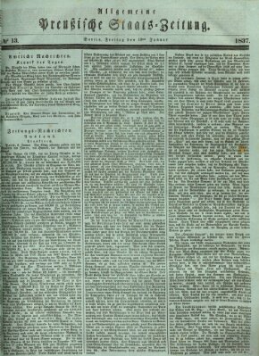 Allgemeine preußische Staats-Zeitung Freitag 13. Januar 1837