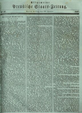 Allgemeine preußische Staats-Zeitung Freitag 27. Januar 1837