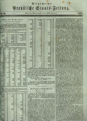 Allgemeine preußische Staats-Zeitung Samstag 28. Januar 1837