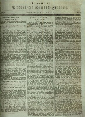 Allgemeine preußische Staats-Zeitung Mittwoch 1. Februar 1837