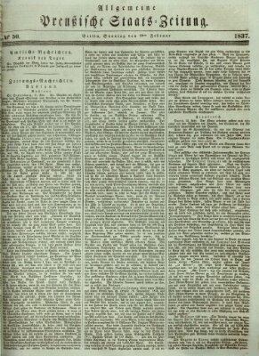 Allgemeine preußische Staats-Zeitung Sonntag 19. Februar 1837