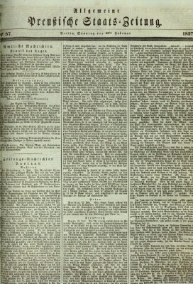 Allgemeine preußische Staats-Zeitung Sonntag 26. Februar 1837