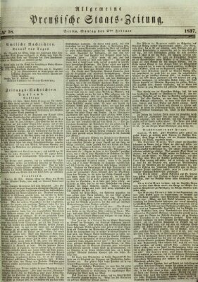 Allgemeine preußische Staats-Zeitung Montag 27. Februar 1837