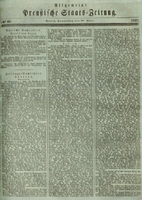 Allgemeine preußische Staats-Zeitung Donnerstag 9. März 1837