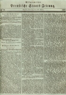 Allgemeine preußische Staats-Zeitung Freitag 17. März 1837