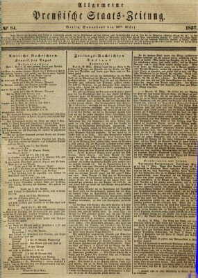 Allgemeine preußische Staats-Zeitung Samstag 25. März 1837