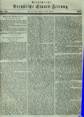 Allgemeine preußische Staats-Zeitung Freitag 14. April 1837