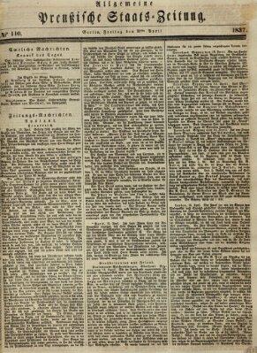 Allgemeine preußische Staats-Zeitung Freitag 21. April 1837