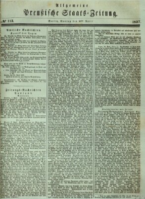 Allgemeine preußische Staats-Zeitung Montag 24. April 1837