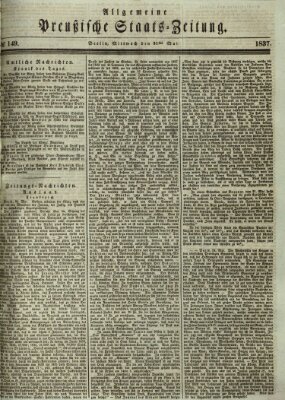 Allgemeine preußische Staats-Zeitung Mittwoch 31. Mai 1837