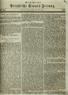 Allgemeine preußische Staats-Zeitung Donnerstag 15. Juni 1837