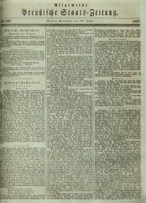 Allgemeine preußische Staats-Zeitung Sonntag 18. Juni 1837